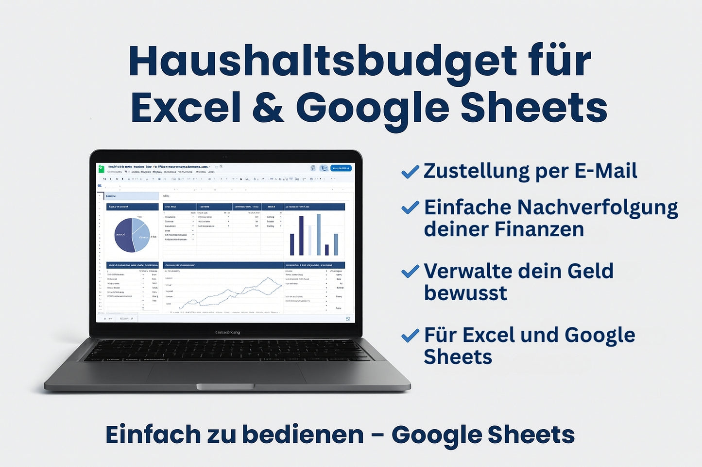 Haushaltsbudget für Excel  & Google Sheets (alle Währungen)