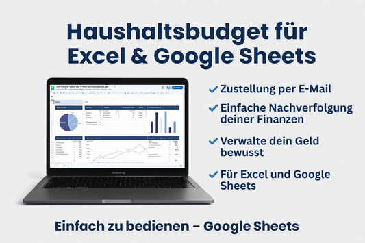 Haushaltsbudget für Excel  & Google Sheets (alle Währungen)